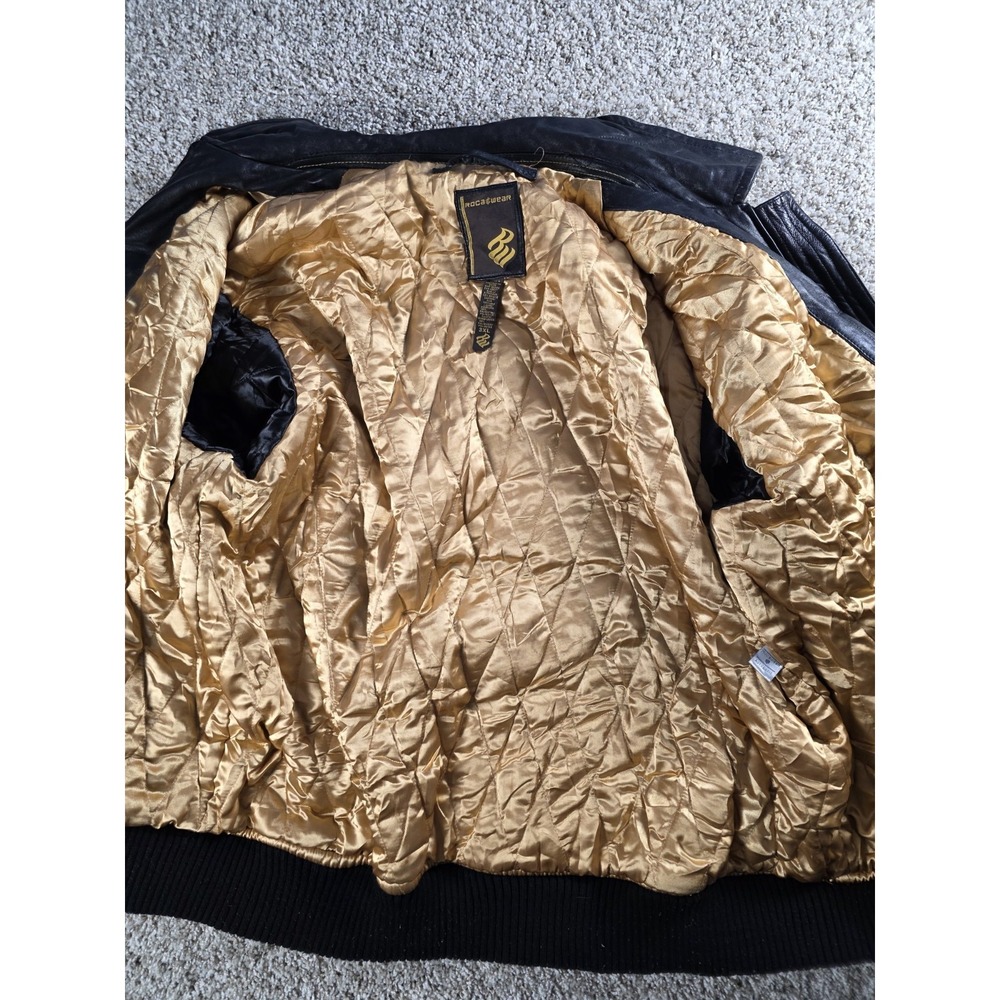 Vintage Rocawear La Familia Leather Jacket Size 3XL West Coast California Rare - Picture 3 of 15